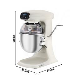 Planeetmenger - 12 liter - 880W - met display, verlichting & 3 opzetstukken - Hellelfenbein