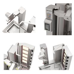 Robot asador de kebab a gas - 5 quemadores - 13.3kW - máx. 120kg