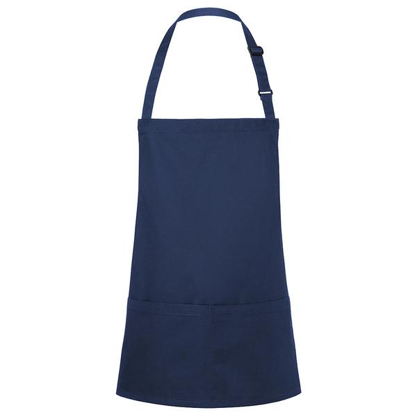 KARLOWSKY | Basic Short Bib Apron – Navy - 75×60 cm - Adjustable neck strap