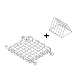Cesto - per Lavastoviglie per pentole - 665x665x100mm - compatibile con TSS66 - con ruote
