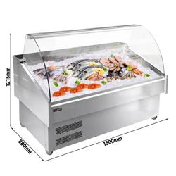 Visvitrine - 1500x880mm - gebogen ruit
