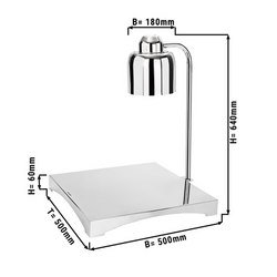 Lampada riscaldante per buffet - 250 Watt - Quadrato