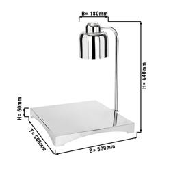 Lampe chauffante infrarouge de buffet – 250 watts – carrée – Argent