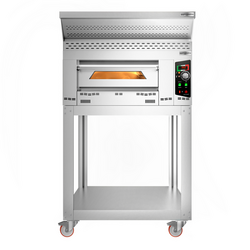 Gas pizza oven - 4x 34cm - Manual - incl. hood, base & castors