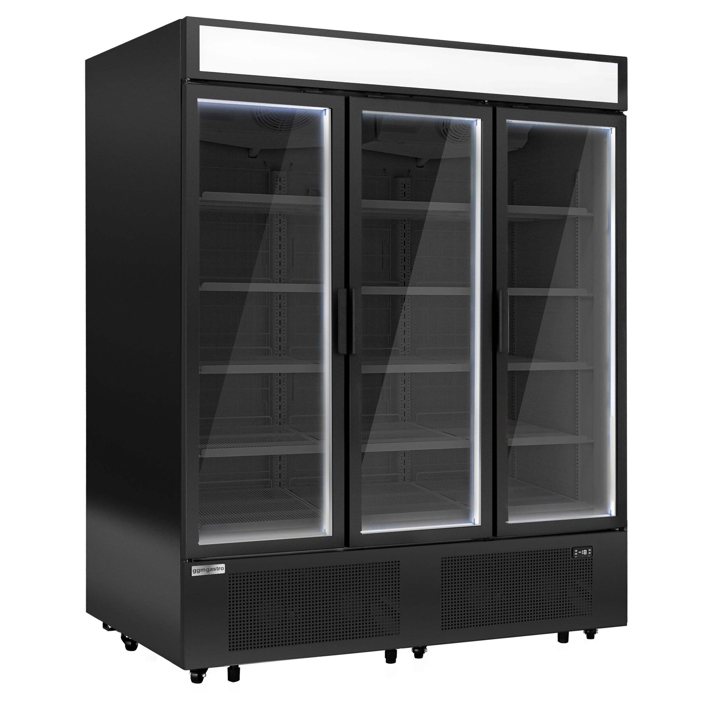 Vitrine murale de congélation - 1600 mm - de -18 à -23 °C - avec portes à double vitrage - 4 étagères