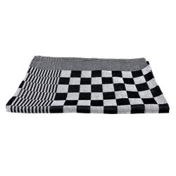 (180 Stück) Abwaschtuch aus Baumwolle - 225g/m² - 65x65cm - Schwarz / Weiß kariert
