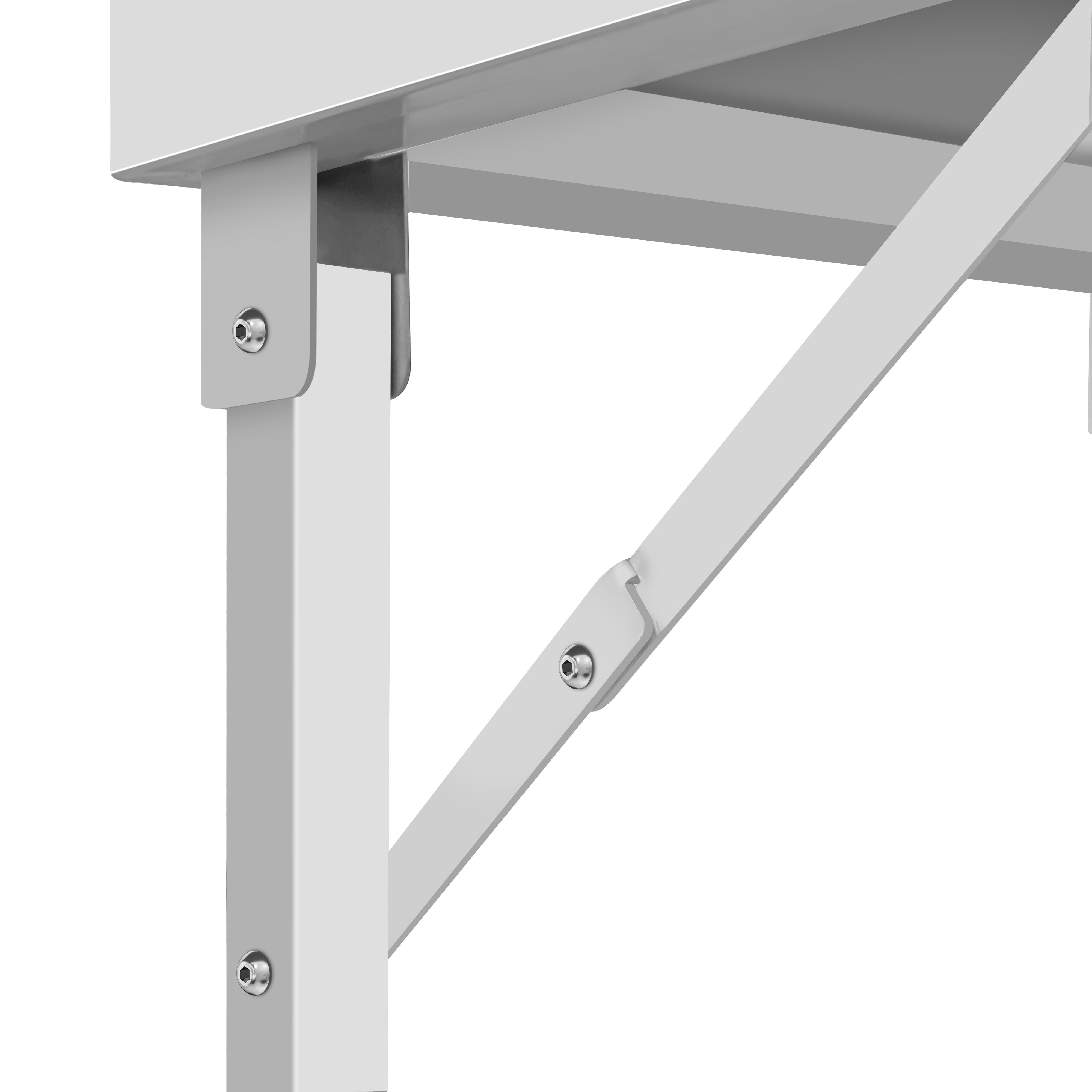 Tavolo da lavoro in acciaio inox - pieghevole - 1500x600mm