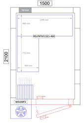 Set di scaffali in alluminio (anodizzato) - Forma a L - Profondità di installazione: 460 mm