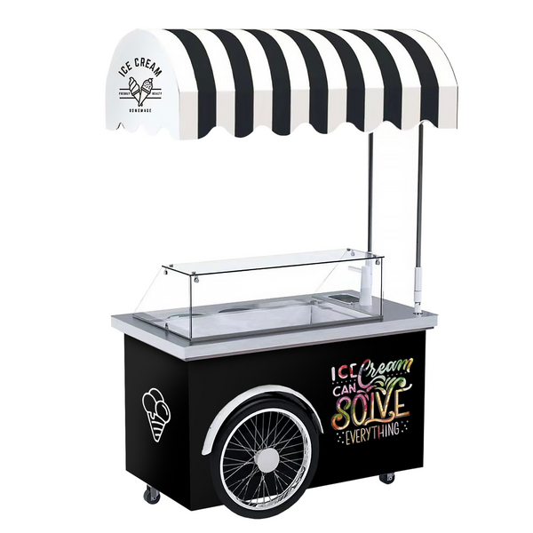Dondurma arabası- 1570mm - Lavabolu- 7x5 litre dondurma kabı için