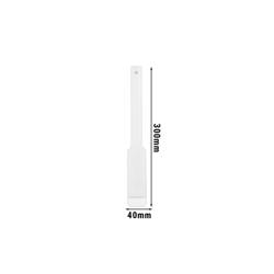 Roerspatel vlak - Polyethyleen - Blad:40x24mm - Lengte:326mm - wit
