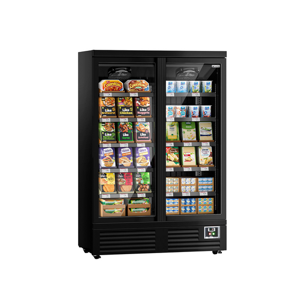 Armario refrigerador mural - 1310 mm - 991 litros - con iluminación LED, puertas de cristal aislante y 5 estantes