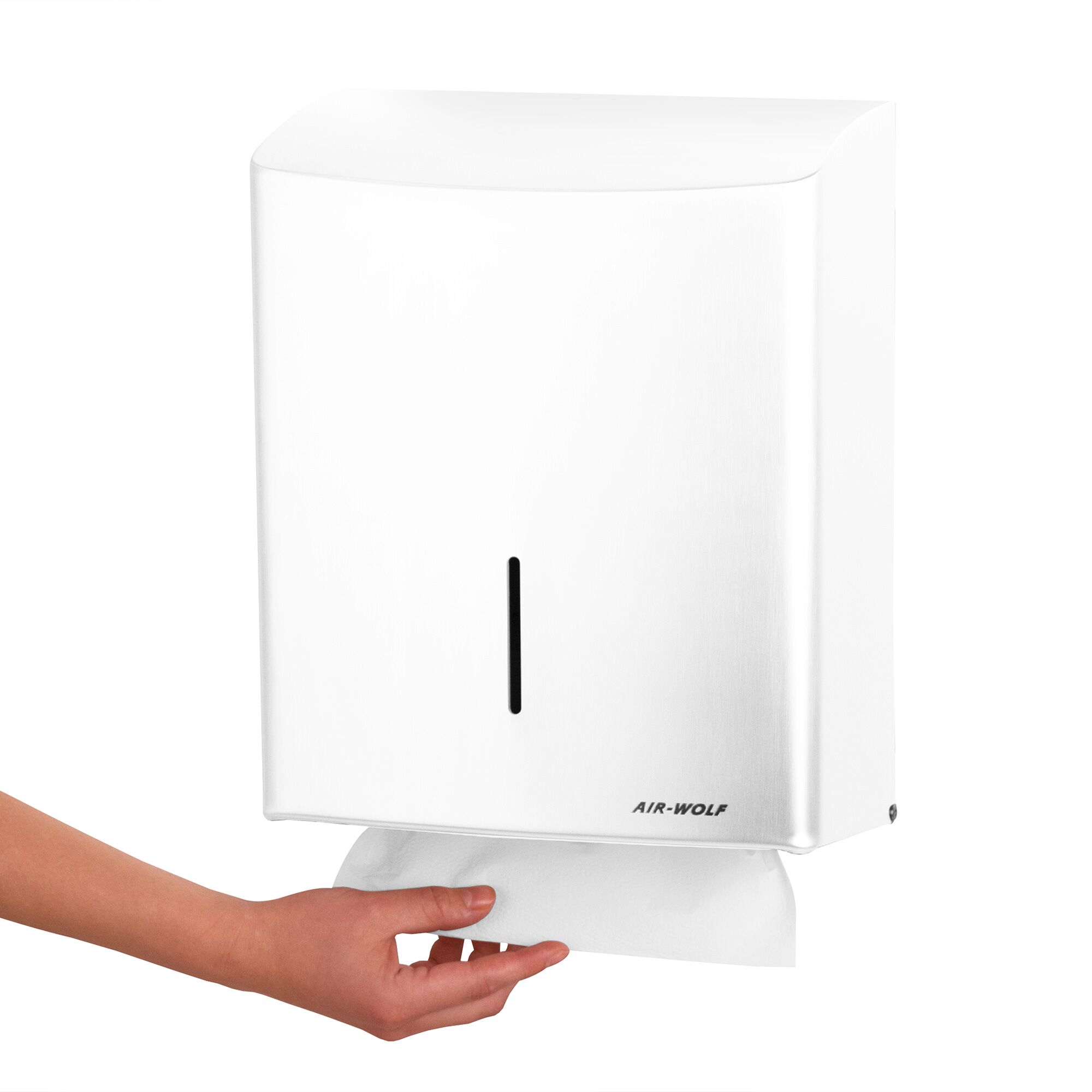 AIR-WOLF | Distributeur de serviettes en papier - pour 600 serviettes - inox  - Blanc