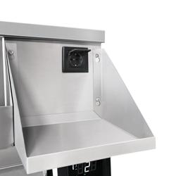 Bár/italhűtőasztal - 1,2 x 0,6 m - 150 liter - 2 fiókkal 1/1 és polcokkal