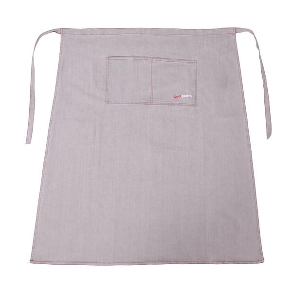 (2 stuks) Bistroschort - jeansoptiek lichtgrijs - lang - B x L: 96 x 84cm