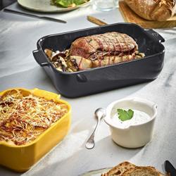 (6 pieces) PEUGEOT | Appolia Rectangular Ceramic Casserole Dish – Slate Grey - 22 cm - 0.85 L