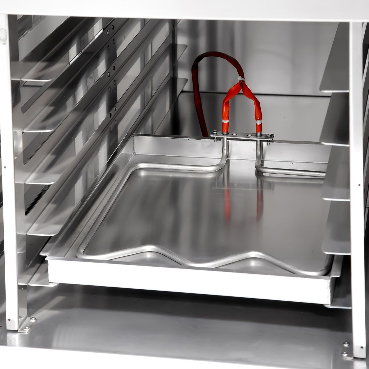 Four à étages de boulangerie avec fonction vapeur - tactile - 2 chambres de cuisson - avec hotte et chambre de fermentation 8 x EN 600 x 400 - inox