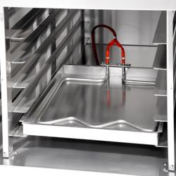 Four à étages de boulangerie avec fonction vapeur - tactile - 2 chambres de cuisson - avec hotte et chambre de fermentation 8 x EN 600 x 400 - inox
