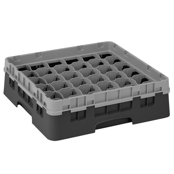 CAMBRO | CAMRACK® - Bardak yıkama sepeti 1/1 - 36 bölmeli - 1 uzatıcılı - 500x500mm - Siyah