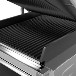 Commercial Contact Grill / Panini Press - Ridged Top & Bottom - 1.8 kW - Cast‑iron plates, Panini size