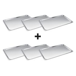 (6 Stück) Edelstahl GN-Tablett 1/1 - 10 mm