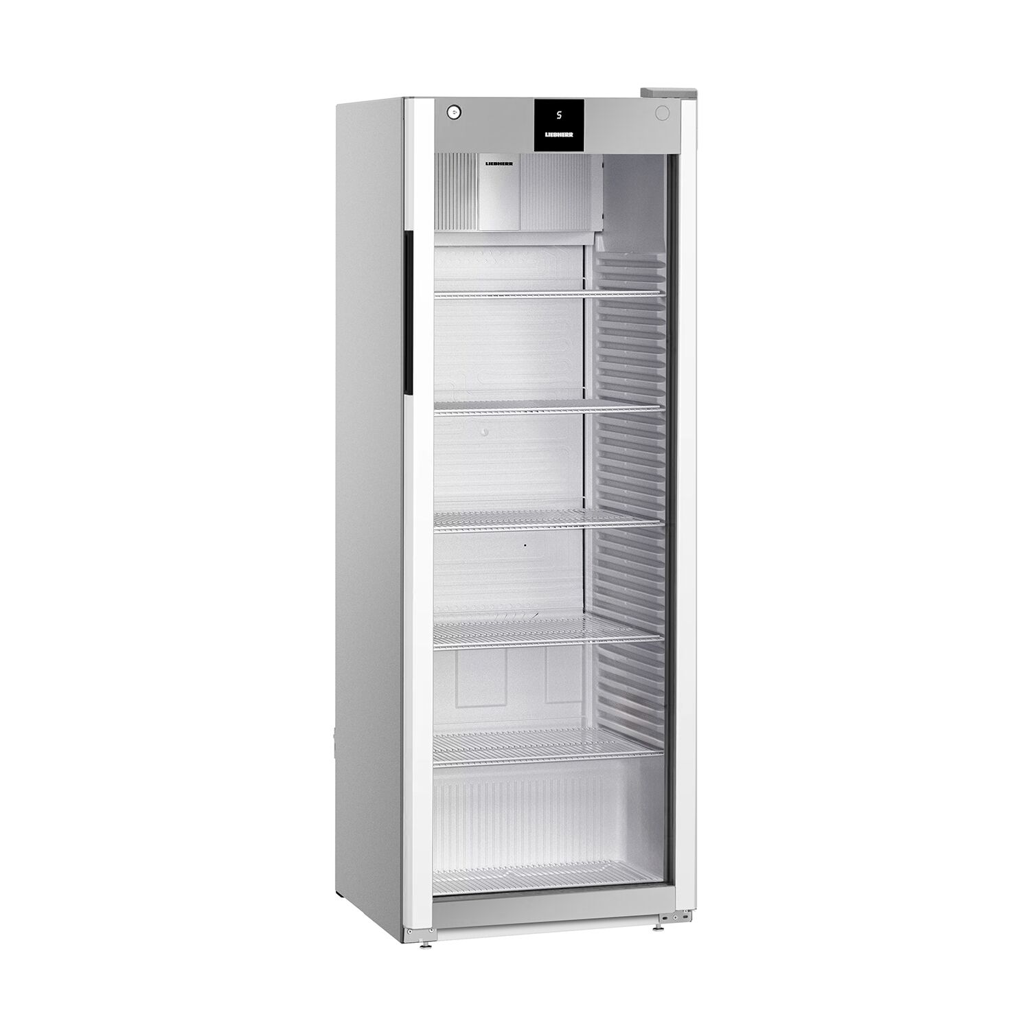 LIEBHERR | Réfrigérateur PERFORMANCE - 347 litres - Intérieur en plastique - Avec 1 porte en verre - Gris       