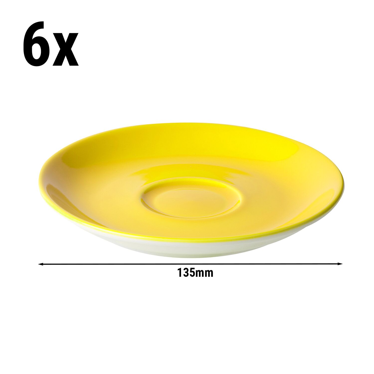 (6 pcs) BART COLOUR CAFE - Soucoupe à café - Ø135mm - Jaune