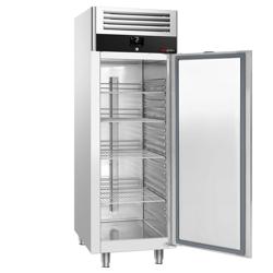 Ψυγείο ανοξείδωτο ατσάλι PREMIUM - GN 2/1 - 600 λίτρα - +2 / +10 °C - με 1 πόρτα - Βεβιασμένης κυκλοφορίας, Αυτόματη απόψυξη, LED, Κλειδαριά, R290
