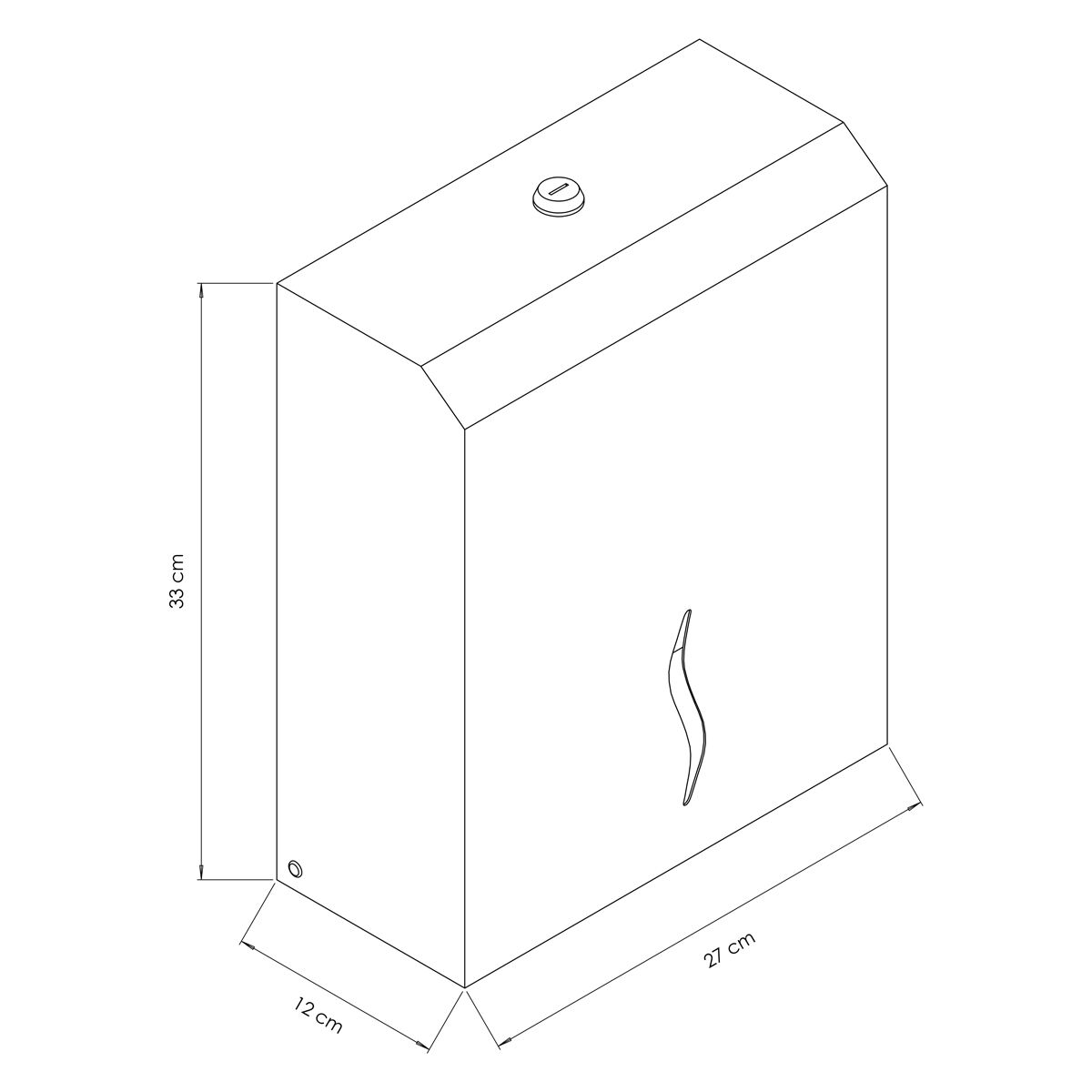 Distributeur de serviettes en papier - pour 800 serviettes - inox - Noir