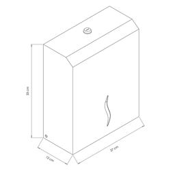 Dispensador de toalhas de mãos em papel - para 800 toalhas interfolhas (Z/V/W) - aço inoxidável - Preto