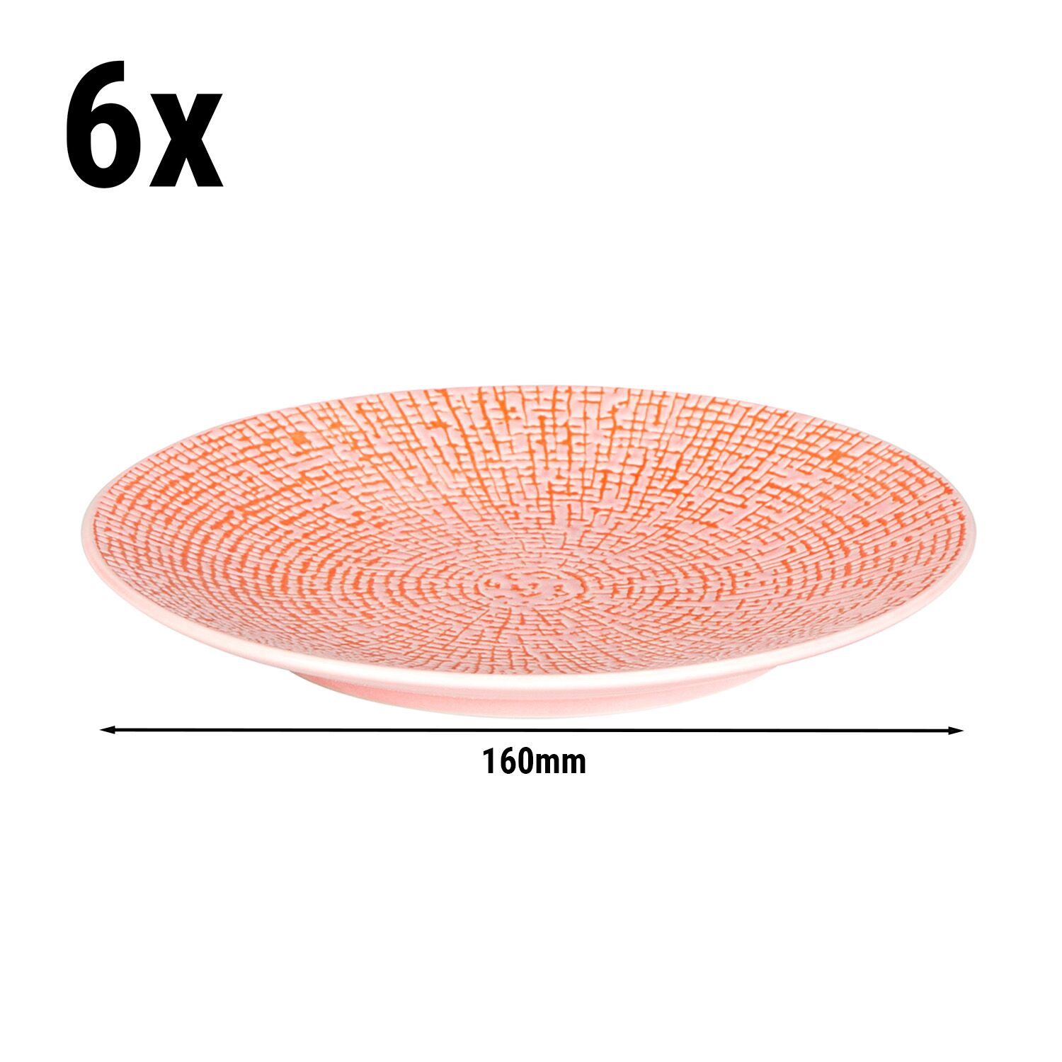 (6 Pièces) CUBICAL - Assiette Coupe - Plate - Ø 160 mm - Rose