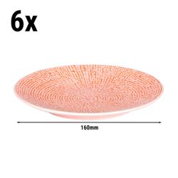 (6 τεμ.) CUBICAL - Πιάτο - Coupe - επίπεδο - Stoneware - Ø 160 mm - Ροζ