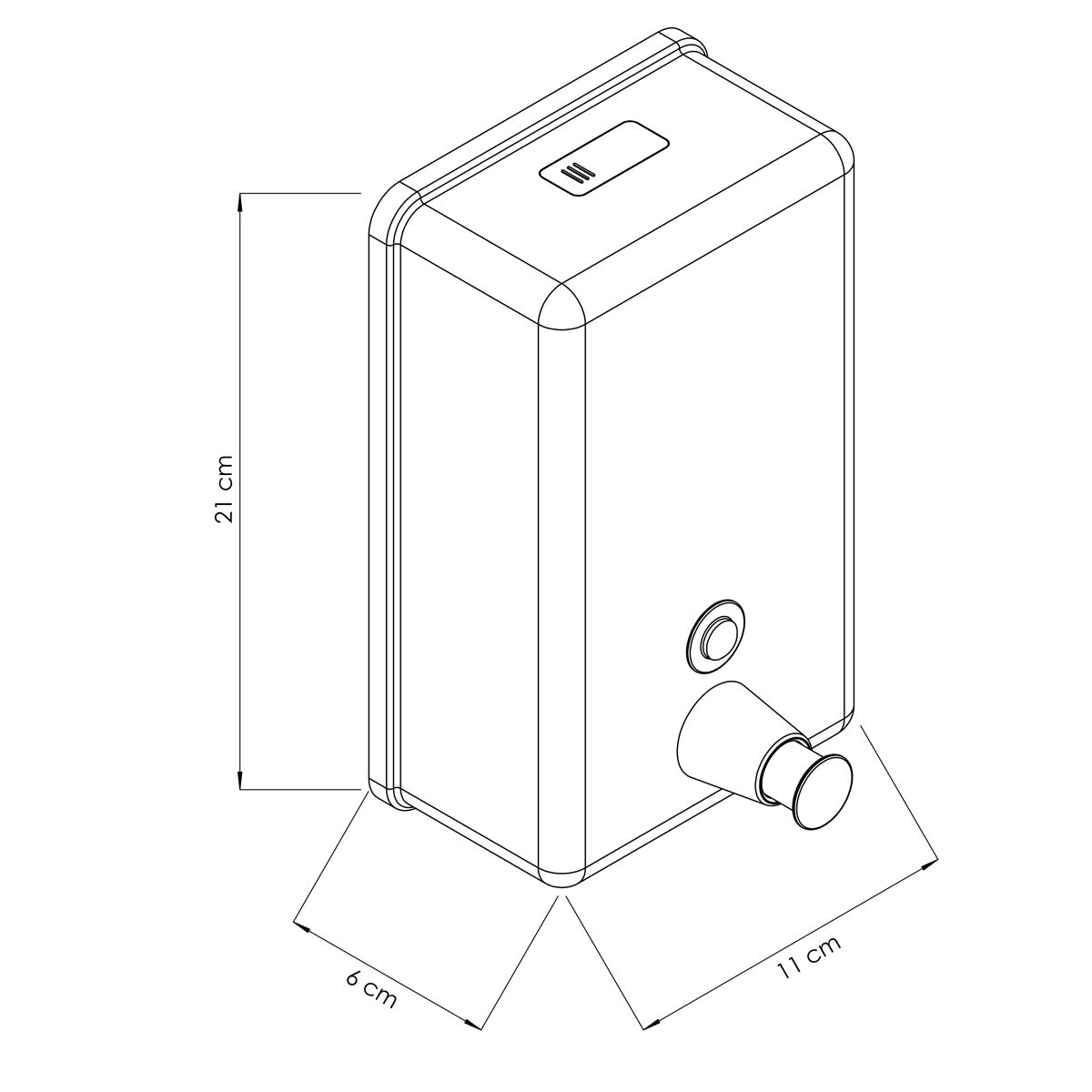 Distributeur de savon manuel à bouton-poussoir - 1000ml - Acier inoxydable - mural, manuel, à bouton-poussoir, fenêtre de contrôle, réservoir amovible, anti-goutte