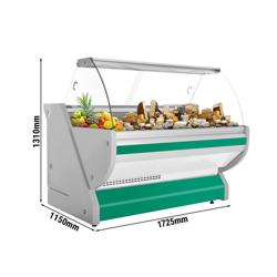 Vitrine refrigerada - 1725x1150mm - 340L - vidro curvo; tampo em granito; Painel frontal iluminado; +1 a +10°C