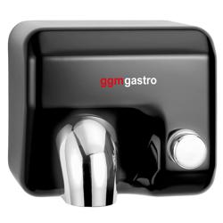 Sèche-mains à bouton-poussoir - Acier inoxydable noir mat