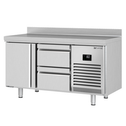 Koelwerkbank Premium PLUS - 1468x700mm - met 1 deur, 2 laden & met achterwand