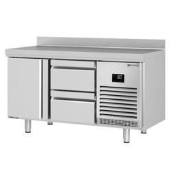 طاولة مبردة PREMIUM PLUS - 1468x600mm - مع 1 باب - مع 2 درج - حاجز خلفي