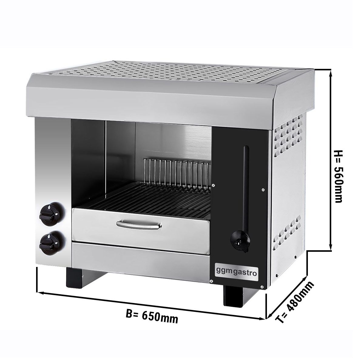 Four à pita / Salamandre à gaz PRO – 6,5 kW – 2 brûleurs