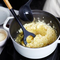 STAUB | Risotto Serving Spoon – Silicone Head - Non-Stick Safe - 31 cm - Acacia Handle