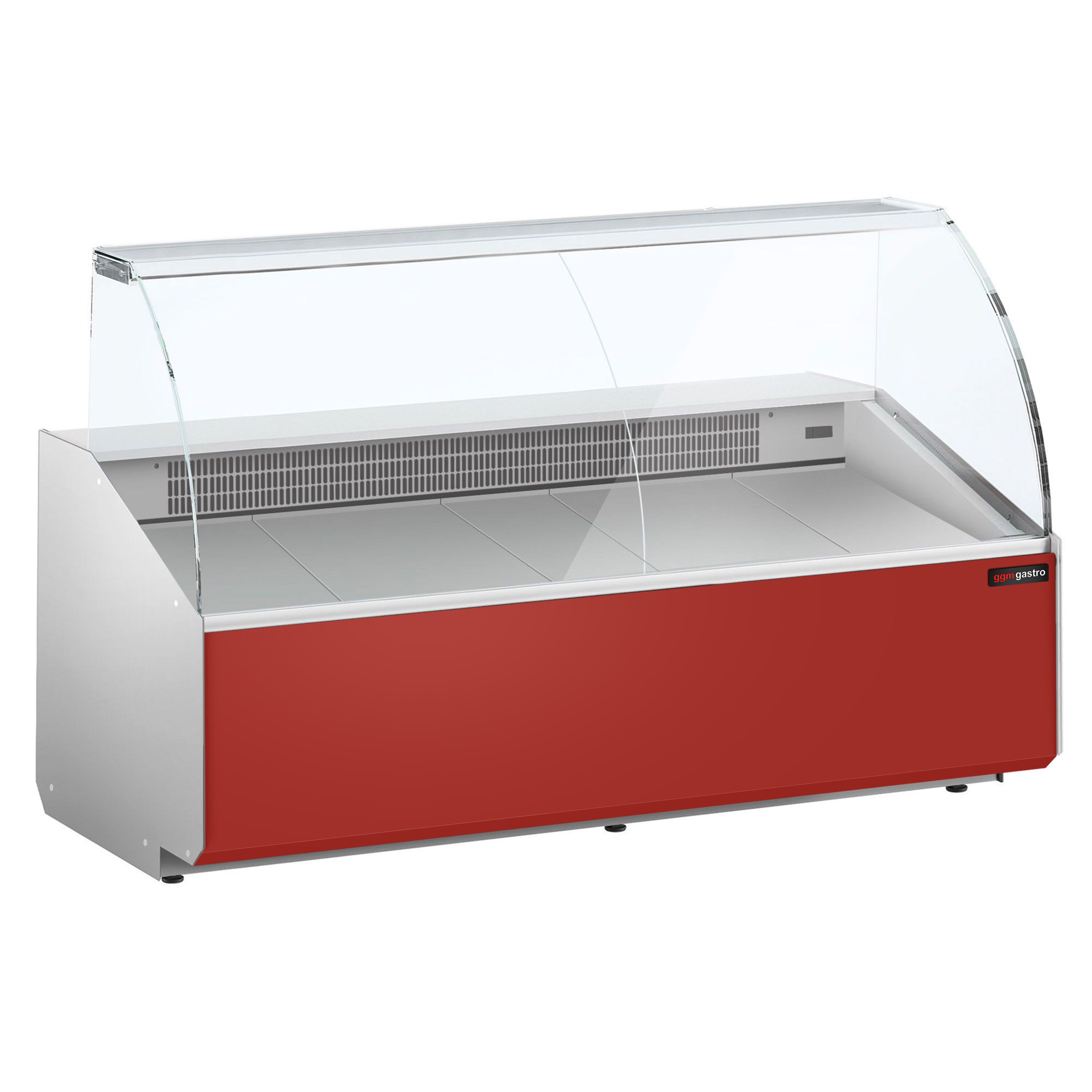 Serve Over Counter - 2506x979mm - double-glazed glass - front panel red - capacity 512 litres