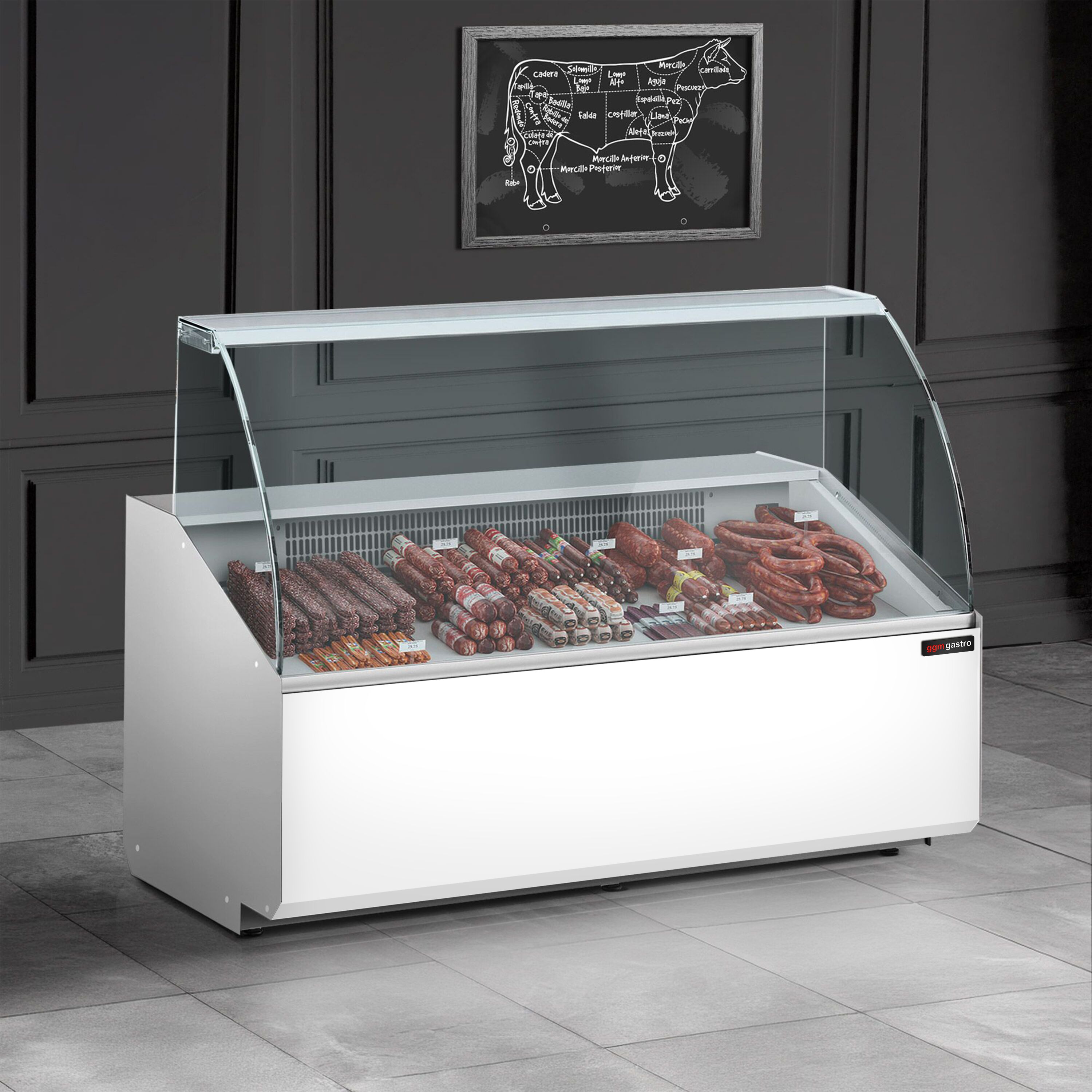 Comptoir vitrine réfrigérée - 1568x979mm - +2/+6°C - 324L - Façade blanche