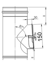 Straight Flue Pipe - in Stainless Steel - Length: 0.376 m - Ø 200 mm