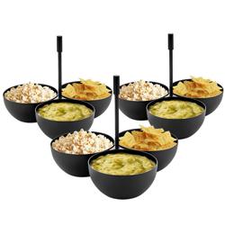 (3 adet) Atıştırma Kasesi - Paslanmaz Çelik - Ø85mm - 170x170mm - Derinlik:85mm - Siyah