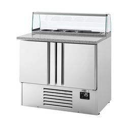 Saladette Premium PLUS - 978mm - 2 deuren - met glazen opzetstuk voor 5x GN 1/6