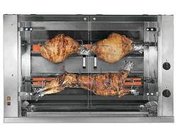 Parrilla de gas para cordero / cochinillo con 2 pinchos