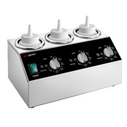 Scalda salse elettrico in acciaio inox - 600W - per 3 flaconi dosatori Bottiglia Squeeze
