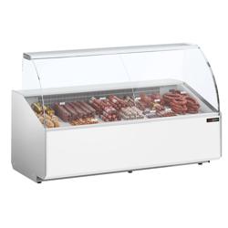 Comptoir vitrine réfrigérée - 2506x979mm - +2/+6°C - 512L - Façade blanche RAL9016