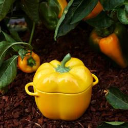 STAUB | CERAMIQUE - Cocotte-pata - pippurin muotoinen - 0,45 litraa - keraaminen - keltainen