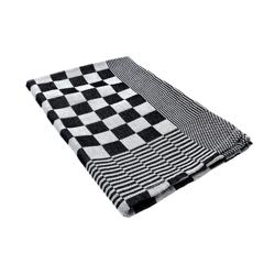 (12 pezzi) Canovaccio in cotone - 65 x 65 cm - Nero / Bianco a scacchi