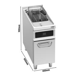 Friteuză electrică - cu suport (dulap închis) - 22 litri - 22,0 kW - cu sistem de filtrare a uleiului