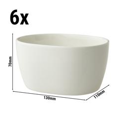 (6 Stück) LUX - Schüssel Maastricht - oval - 100ml - 130x100mm - Elfenbein